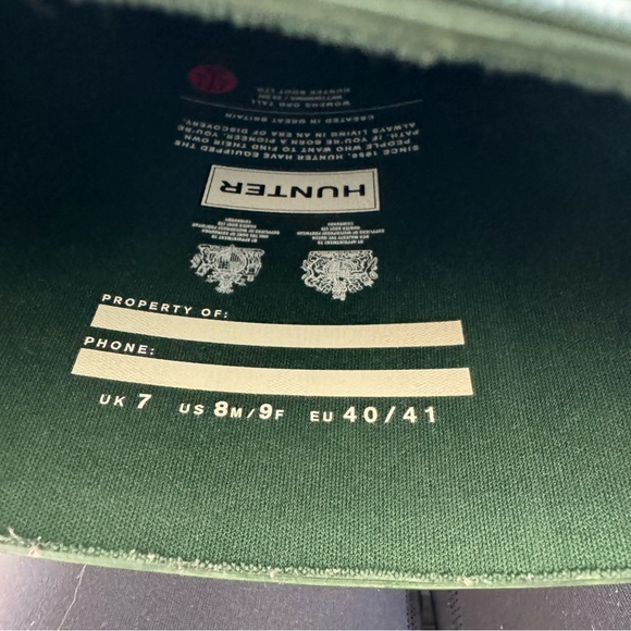 HUNTER Women’s Rainboot size 9 Green - Picture 8 of 16